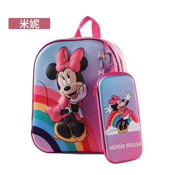 Disney karikatür Minnie Mickey moda anime büyük kapasiteli omuzdan askili çanta kız öğrenci kanvas çanta kadın çanta tote çanta