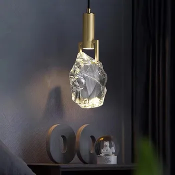 Iskandinav lüks kolye ışık tasarım altın kristal kolye ışık Yemek odası Mutfak başucu kapalı dekorasyon süspansiyon ışık