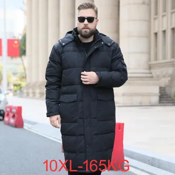 Yeni stil Erkekler Büyük boy 165KG ceket kış aşağı ceket uzun diz sıcak aşağı ceket erkekler 8XL 9XL10XL balon ceket erkekler için