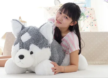 büyük 80 cm eğilimli husky köpek peluş oyuncak uyku yastık, doğum günü hediyesi h952