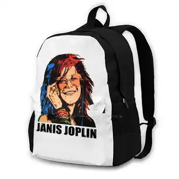 Janis Joplin Baskılar okul çantası Büyük Kapasiteli Sırt Çantası Dizüstü 15 İnç Janis Joplin Müzik 60S Janis Woodstock Hippi 70S Joplin