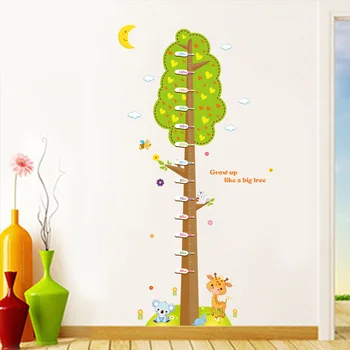 Büyük ağaç karikatür duvar sticker çocuk odası anaokulu yatak odası oturma odası arka plan dekorasyon çıkarılabilir çıkartması
