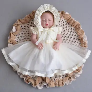 2 adet set Bebek Kız Gelinlik Yaz Yenidoğan Bebek Kız Giysileri 1 Yıl Bebek Noel Elbise Bebek Kız Vaftiz Parti