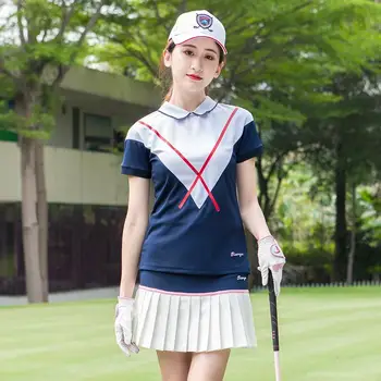 Golf Üst Kadınlar İçin Kısa Kollu Golf Ürünleri Kadınlar İçin Açık Eğlence Çabuk Kuruyan Nefes Golf Kıyafeti B30005