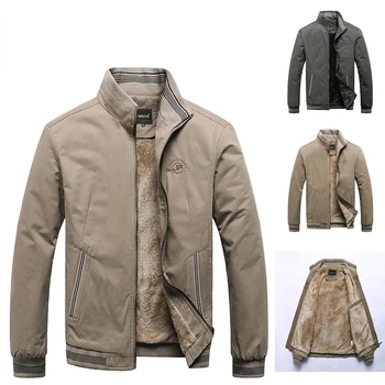 2022 Yeni Erkek Ceketler %100 % Pamuk Chaqueta Casual Katı Moda Vintage Sıcak Vestes Mont Yüksek Kaliteli M-5XL Kış Ceket Erkekler