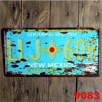 30 * 15 CM Vintage Metal Tabela Demir Boyama Duvar Ev Dekorasyon Retro Duvar Sanatı Plak ABD Yeni Meksika Plaka