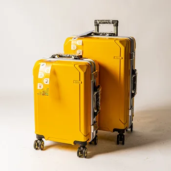Letrend Yeni Moda Haddeleme SpinnerTrolley Valizler Bavul Alüminyum Çerçeve Mala De ViagemTravel Çanta Hardside Bagaj Taşımak