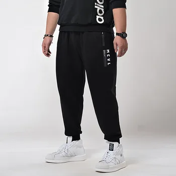 6XL 7XL artı boyutu Erkek pantolon rahat sweatpants spor mektup yaz gevşek spor pantolon uzun Siyah Streç pantolon Yeni 2021