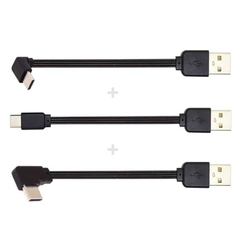 CY 3 adet/grup 13cm USB 2.0 Tip-A Erkek USB-C Tip-C Erkek Açılı Veri Düz İnce FPC Kablosu FPV ve Disk ve Telefon
