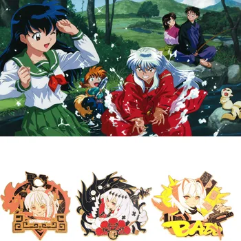Anime Inuyasha Broş Pins Higurashi Kagome Sesshoumaru Emaye Metal Rozetleri Yaka Pin Broş Ceketler Kot moda takı