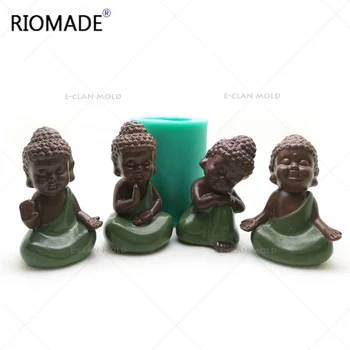 3D Buda Statü Silikon Kalıpları El Yapımı Sabun Mum Kalıp Kek Dekorasyon Araçları Çikolata Tatlı Pişirme Reçine Kalıp S0485HS
