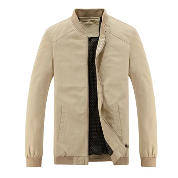 Yeni Varış Bahar Sonbahar erkek Ceketler Katı Moda pamuk Mont Erkek Rahat Ince Standı Yaka Bombacı Ceket Erkek Palto 4XL