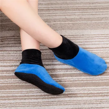 Sıcak Kaymaz Terlik Erkekler Kadınlar için Çorap Yumuşak Kalın Polar Ev Yatak Kat Çorap Kış sıcak Yumuşak Patchwork Terlik