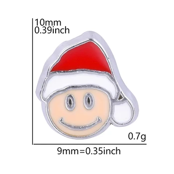 20 Adet/grup Noel Noel Baba Yüzen Takılar El yapımı DIY Cam Madalyonlar