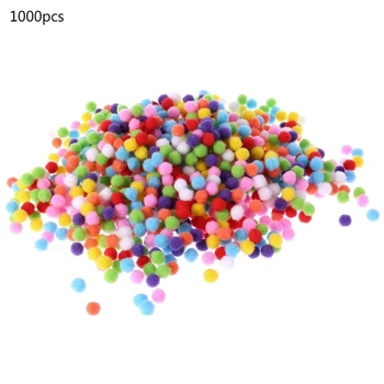 1000 Adet Yumuşak Yuvarlak Kabarık Zanaat Ponponlar Topu Karışık Renk Pom Poms 10mm DIY Zanaat