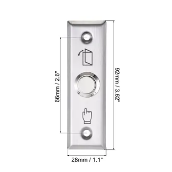 Uxcell Basma Düğmesi Açma Kapı Anahtarı Paslanmaz Çelik Panel 92mm x 28mm DC 12V 3A