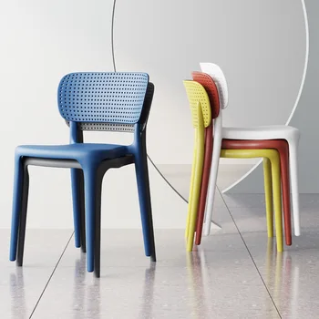 Plastik Sandalye Arkalığı İstiflenebilir Modern Minimalist Plastik Tabure yemek masası Restoran Yemek Sandalyesi dış mekan mobilyası HY