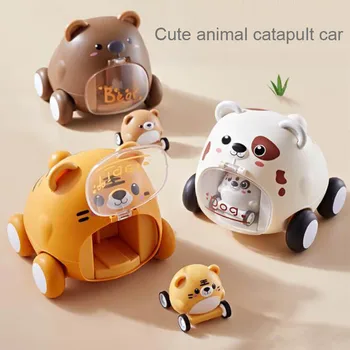 Sevimli Küçük Hayvan Araba Mancınık Arabalar Atalet Sürgülü Oyuncak Araba Ebeveyn-çocuk İnteraktif eğitici oyuncak Çocuklar İçin