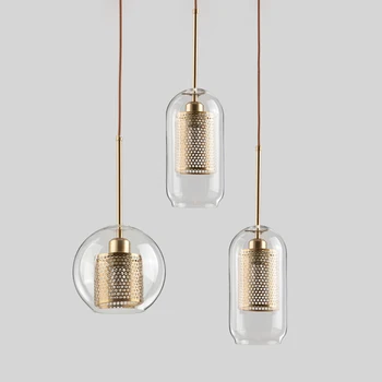 Modern cam LED kolye ışıkları nordic kolye lamba oturma odası Loft endüstriyel Deco mutfak ışığı fikstür süspansiyon armatür