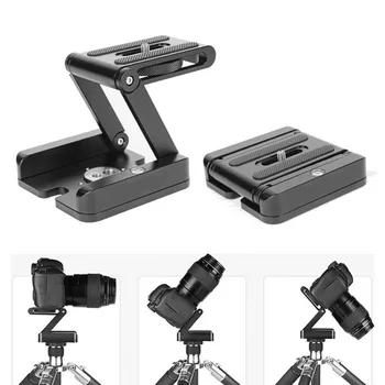 Metal Z Katlanır Masaüstü Tripod Başkanı Slayt Kamera çekimi Raf Taşınabilir Hızlı Bırakma Plakası 1/4 vida canon nikon DSLR kamera