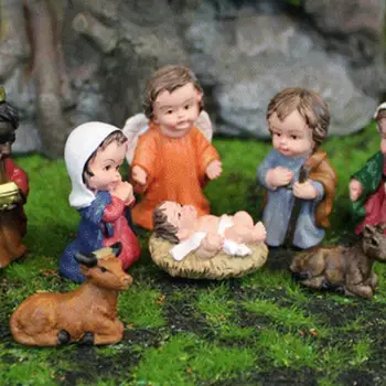Doğuş Süs Hazırlanmış Doğuş Heykel Kompakt Sağlam Faydalı Dini Sadık Noel Bebek İsa Süs