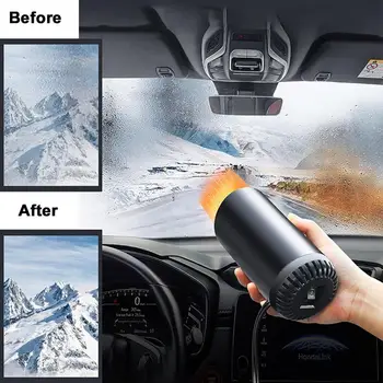 Taşınabilir Araba ısıtıcı 12v Yüksek Güç Cam Buz Çözücü Braketi İle Isıtma ve Soğutma Fanı Araba SUV Kamyon Römork
