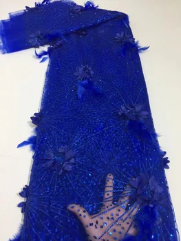 2022 Yüksek Kaliteli Pullu 5 Yards Tül Afrika Dantel Kumaş İşlemeli Nijeryalı Dantel Fransız Malzeme Kadın gece elbisesi