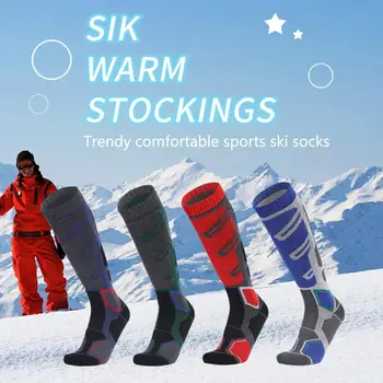 Uzun Tüp Kayak Çorap Kalın Pamuklu spor çorapları Snowboard Bisiklet Kayak futbol çorapları Erkekler Yüksek Elastik Termal çorap Açık