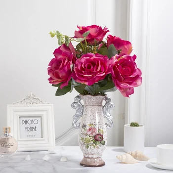 Ev Dekor yapay çiçekler Düğün Dekorasyon Simüle Gül yılbaşı dekoru Sahte Çiçek Oturma Odası Masaüstü Çiçek Dekor