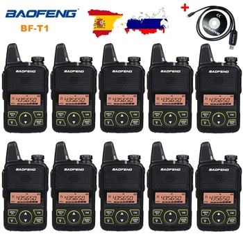 10 adet Baofeng BF-T1 Taşınabilir Radyo UHF 400-470MHz 20CH Mını İki Yönlü Telsiz BFT1 Walkie Talkie Baofeng İnterkom Kulaklık İle
