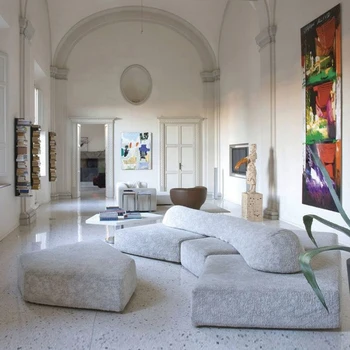 Kumaş kanepe modern basit yarı ark oturma odası EDRA özel şekilli modül kombinasyonu