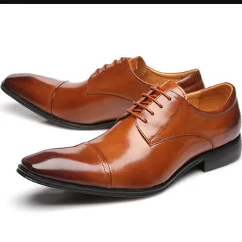erkek ayakkabı resmi hakiki deri siyah oxfors erkek ayakkabı ış ofis elbise derby erkek ayakkabısı kare ayak lace up sapato sosyal