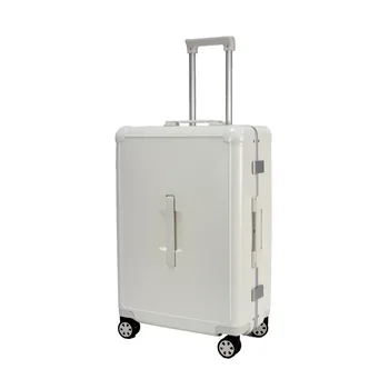Beyaz büyük şerit dik açılı yan seyahat el bagajı TB052-46895