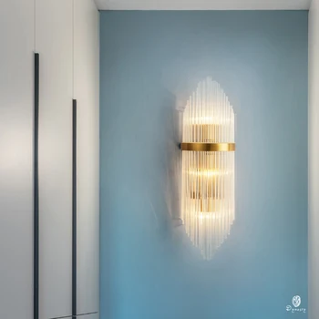 Modern Duvar ışıkları Dekorasyon Altın Kristal Euro Tarzı Duvar Lambası LED Aplik Başucu Yatak odası Otel aydınlatma Armatürü