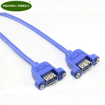 USB 3.0 Dişi Panel Montajlı Kablo USB 3.0 Uzatma Veri Kablosu Kilit Paneli M3 somun Vidaları