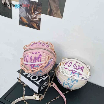Kadın Graffiti Zincir Çanta Basketbol Omuz Moda Bayanlar PU deri çantalar Moda Mini omuz çantaları Kadınlar için