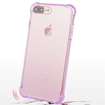 6 6S 7 8 PLUS Açık Kristal Şeffaf Jel iPhone Ciltler için İphone 7 İçin dava Anti Şok Yumuşak Silikon TPU Telefon Kapak 