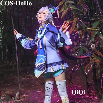 COS-HoHo Anime Genshin Darbe QiQi Oyun Takım Elbise Lolita Elbise Tatlı Güzel Üniforma Cosplay Kostüm Cadılar Bayramı Partisi Kıyafet Kadınlar YENİ