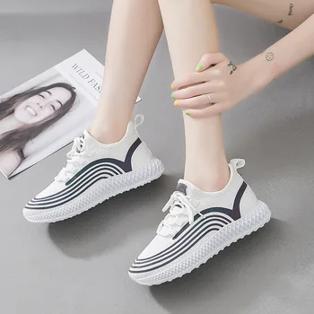TOPHQWS Ayakkabı Kadın 2022 Yeni Rahat Vulkanize spor ayakkabı Kadın Platformu düz ayakkabı Retro Lace Up Nefes Sneakers