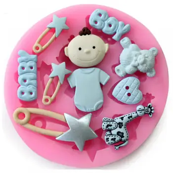 Pratik 3D Silikon Bebek Pin DIY Kalıpları Sugarcraft Pişirme Aracı Kek Dekorasyon Kalıpları Fondan Çikolata Şeker