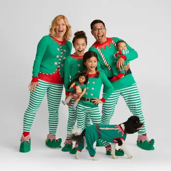 2020 Aile Noel Pijama Eşleşen Giyim Kıyafetler Setleri Noel Unisex Hayvan Baskılı Gecelik Ev Giyim Pijama Giyim Seti