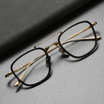 Japon Tasarımcı Gözlük Çerçeve Erkekler Saf Titanyum Gözlük Kadınlar Lüks Marka Retro Gözlük Miyopi Optik Çerçeve El Yapımı