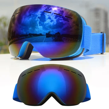 Anti-sis Kadın kayak gözlüğü Çift Katmanlı Adam Motokros Gözlük Spor Kadın Manyetik Kar Gözlük Dağ Açık Erkekler Moto Maskeleri
