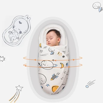 Yenidoğan Bebek Uyku Tulumu Ultra Yumuşak Kalın Sıcak Battaniye Saf Pamuk Koza Bebek Erkek Kız Elbise Kreş Şal Kundak