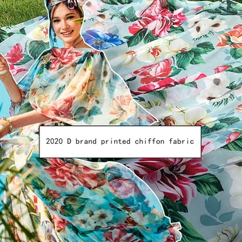 D marka basılı 145 cm genişliği dijital baskı gömlek elbise el yapımı dıy özel kumaş alibaba şakayık kumaş express polyester 