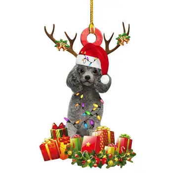 Noel Araba İç Köpek Kolye Akrilik Araba Kolye Asılı Süsleme İç Dekor Araba İç Dekorasyon İçin