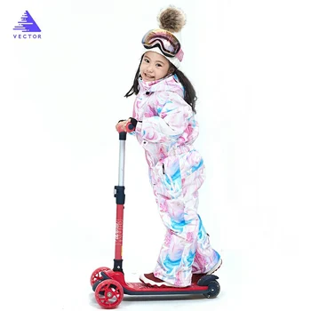 Çocuklar Tek parça Kayak Takım Elbise Erkek Kız Kış Kayak Snowboard Ceket Çocuk Markaları Su Geçirmez Kalınlaşmak Kayak Kar Tulum