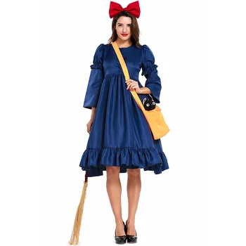 Kadın Kiki Teslimat Hizmeti Kostüm Bayanlar Sevimli Kiki Cosplay Kostüm Cadılar Bayramı fantezi parti elbisesi