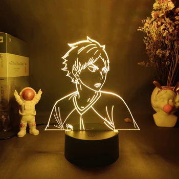 Anime Gece Lambası Haikyuu Şekil yarı EİTA yatak odası dekoru Gece Lambası RGB masa lambası Manga Lampara 3D Illusion Otaku Ev Dekor