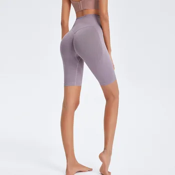 Peatacle Dikişsiz Yoga Pantolon Yüksek Bel Kalça kaldırma Spor Şort kadın Dar Spor Beş noktalı Tayt